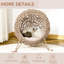 20.5" Elevated Woven Cat Basket, Beige And Ventilated For Pets With A Soft Cushion Inside