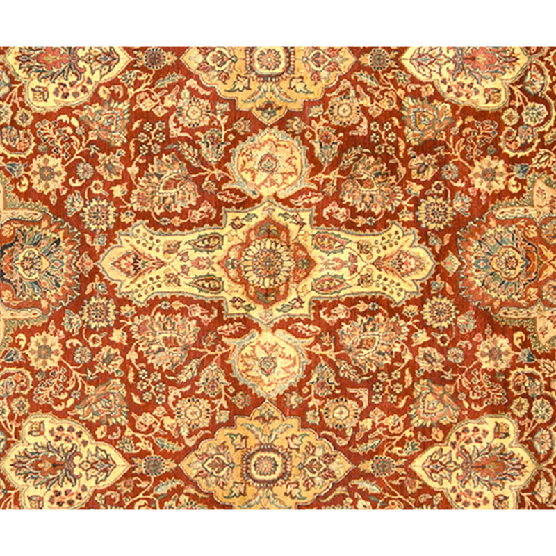 High-Quality Hand-Knotted Red And Cream Area Rug