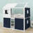 Bunk Wood House Bed With Tent-1843614669-1843614666