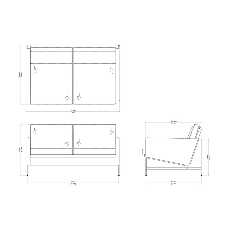 Thomas Bina Leather Loveseat