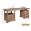 Bureau rectangulaire Chaliyah en bois d'acacia massif, 173 cm, avec tiroir à dossiers suspendus-1988975436