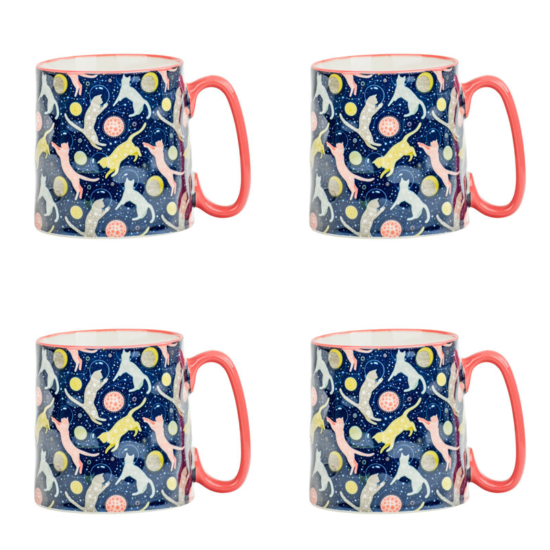 10 tasses Strawberry Street Bella, chats dans l'espace