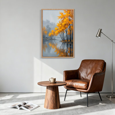 Autumn Reflection Canvas Wall Art Oil Painting Print Set Of 1