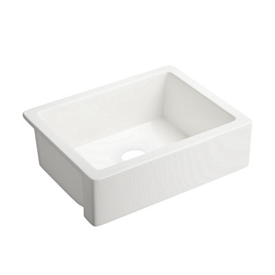 Évier de cuisine à tablier frontal blanc L 24 po x l 19 po