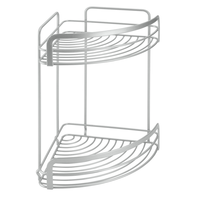 Viva Bathroom Corner Shelf With 2 Levels Silver