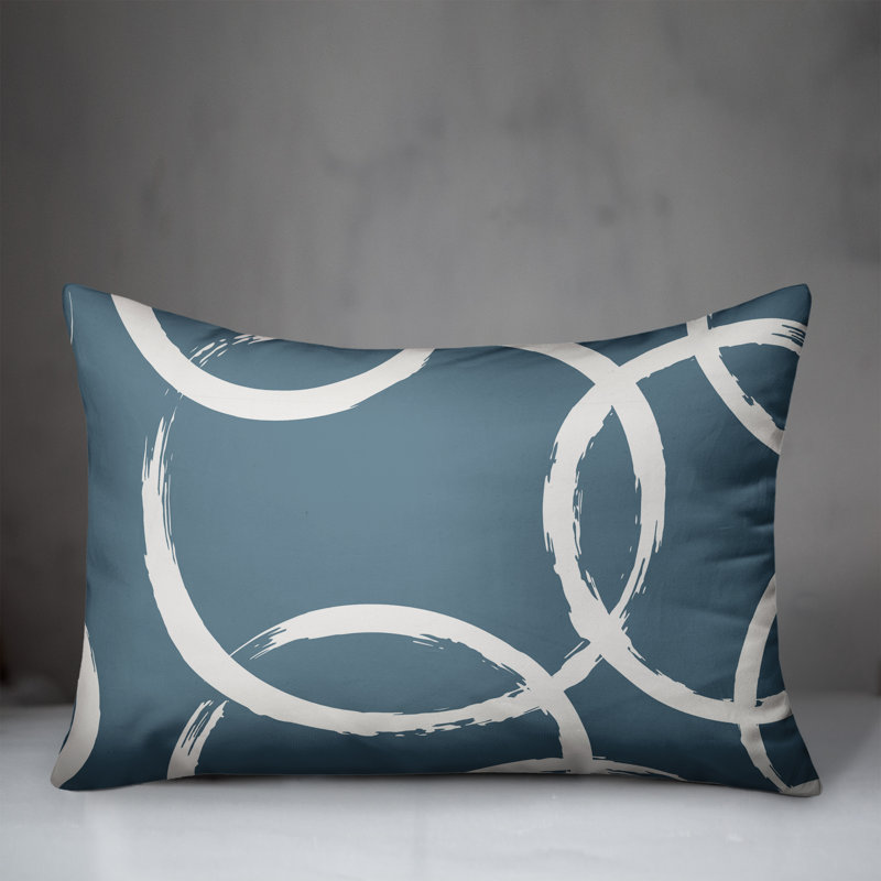  Coussin intérieur / extérieur géométrique, Bleu