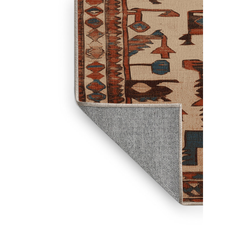 Machine Washable Persian Brown Area Rug, Round 8'