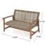 Causeuse en bois et osier Hampton