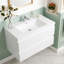 Meuble-lavabo mural de 91 cm (36 po) en panneaux de particules mélaminés blancs avec dessus en résine blanche et carbonate de calcium, deux tiroirs coulissants en forme de U à fermeture amortie, préassemblé.-830637805-1010895197