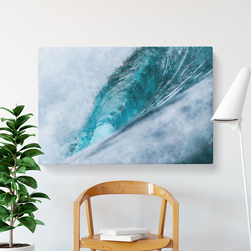 Curve Of The Ocean Wave - Wrapped Canvas Painting, 35cm H x 50cm W x 3cm D