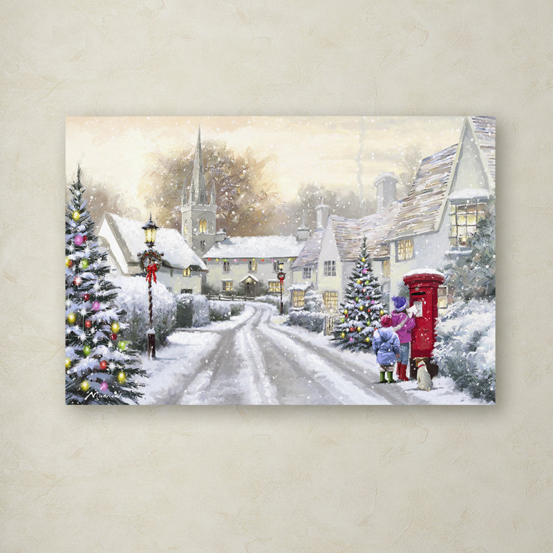 « snowy village », impression, Toile tendue, H 12 po x l 19 po x P 2 po