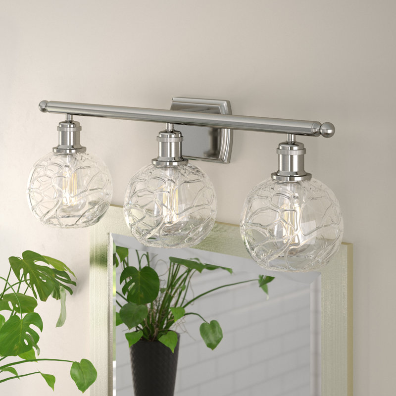 Éclairage pour meuble-lavabo à intensité variable Halvorson, Ampoule DEL rétro de 3,5 watts, Nickel satiné brossé