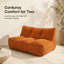 Canapé double chenille, canapé pouf double en velours côtelé pour le salon, la chambre à coucher et le dortoir, mini canapé douillet moelleux, orange-847605257