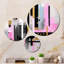 Pink Gold Bold Stripes Abstract Wall Decor on Metal