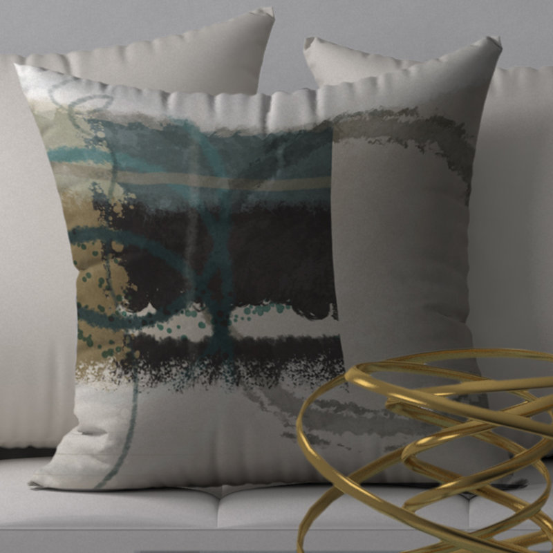 Abstract Reversible Throw Pillow, 24" x 24"
