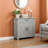 Farmhouse Buffet Cabinet with Barn Doors, Drawer & Adjustable Shelves - Stone Gray Storage Cabinet for Entryway, Living Room, or Kitchen-2078115608