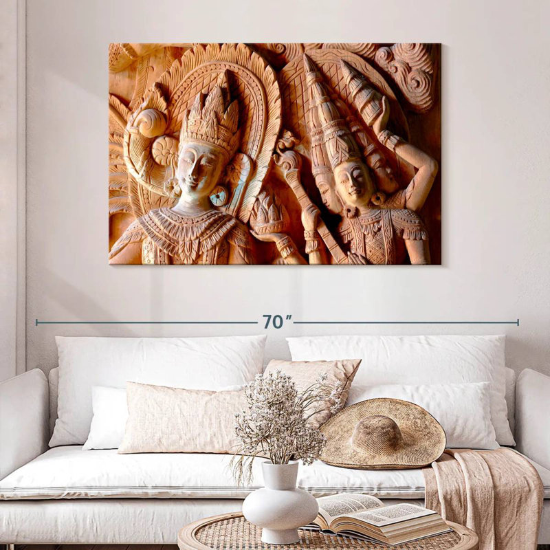 Adella Carved Thai Angels, 32" H x 48" W