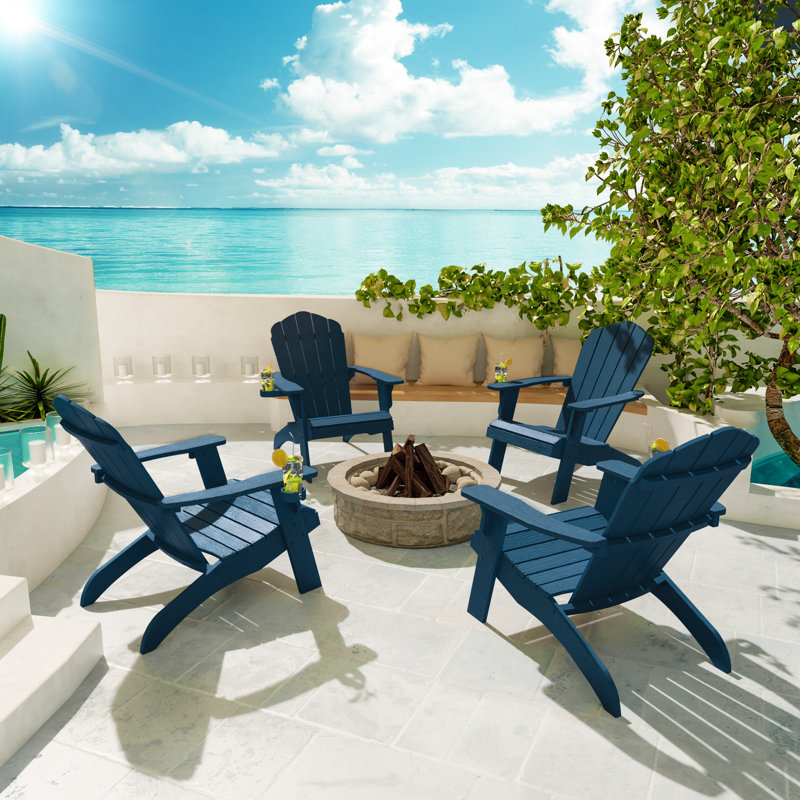 Ensembles de chaises Adirondack surdimensionnées en plastique, Bleu marine