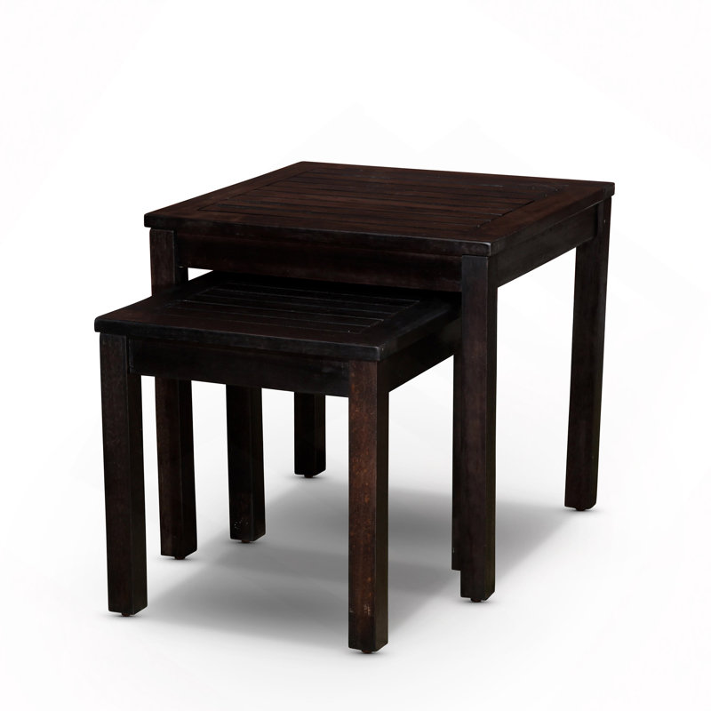 Ensemble de 2 tables gigognes en eucalyptus