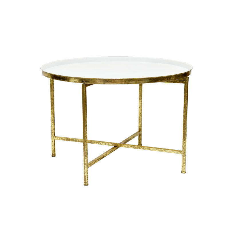 Table basse Elara, Blanc, Doré