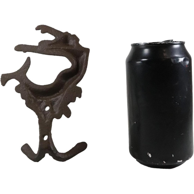 Distressed Brown Iron Mermaid Wall Hooks Set of 2