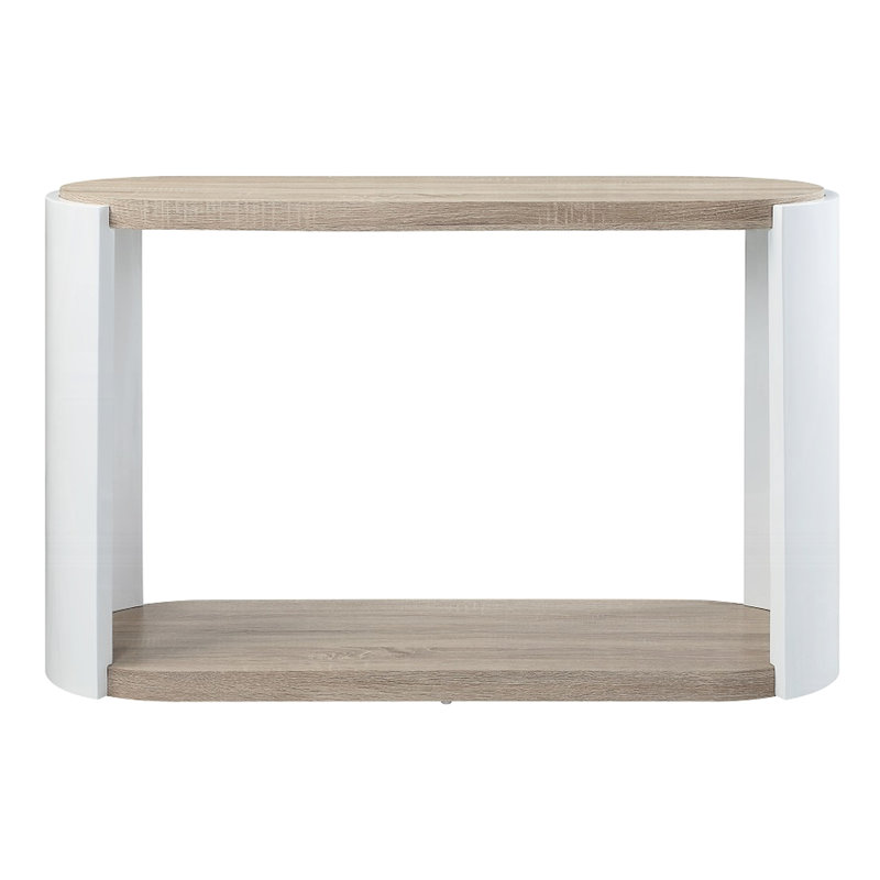 Table chic avec surface brillante et tablette supplémentaire pour le salon