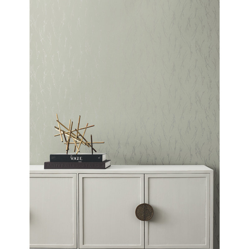 Abstract Metallic Wallpaper Roll, Silver