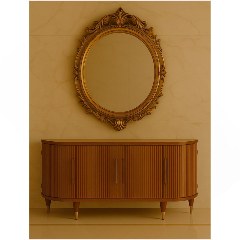 Buffet courbé en bois 4 portes Ravello