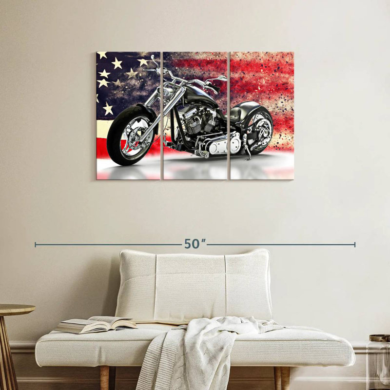 Drapeau américain Mehar et moto, H 24 po x l 38 po