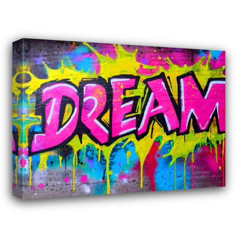 «Neon Graffiti Dream 5» par Stephen Chambers, reproduction sur toile tendue, H 26 po x l 32 po x P 1,5 po