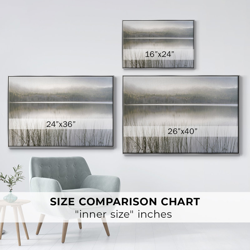 «Lake Fog», reproduction sur toile, Argent, H 25 po x l 37 po x P 2 po