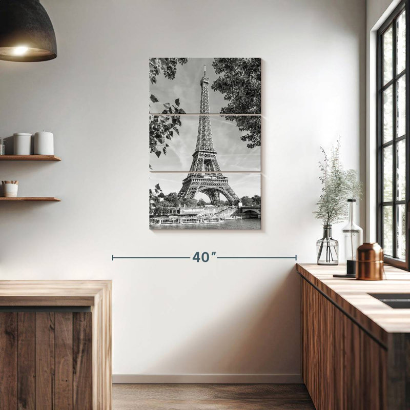 Lilie Eiffel Tower And River Seine, 38" H x 24" W