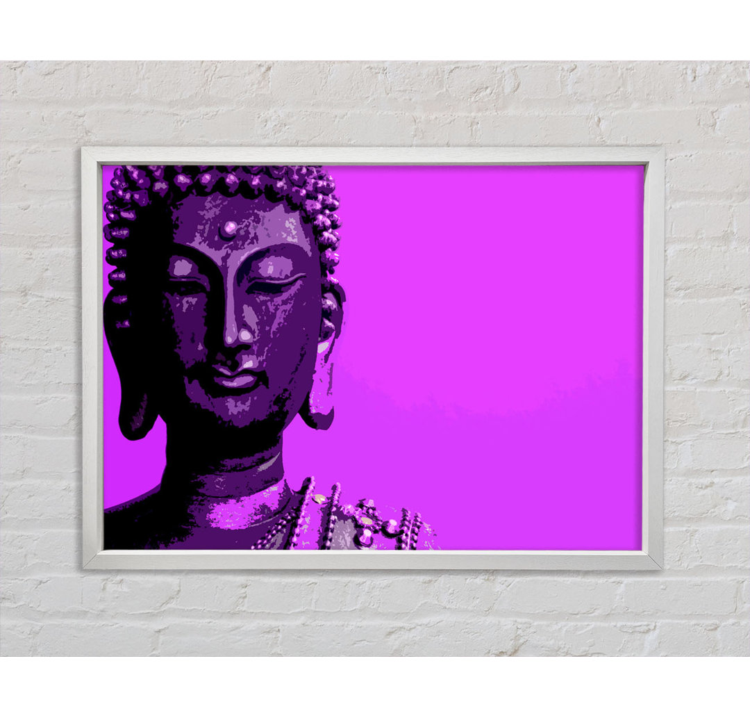 Buddha Popart Lila - Einzelner Bilderrahmen Kunstdrucke auf Leinwand