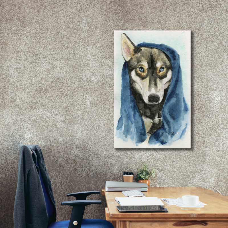 «Puppy Storm After A Bath» par Anika Goodhue, art mural sur toile, H 40 po x l 26 po