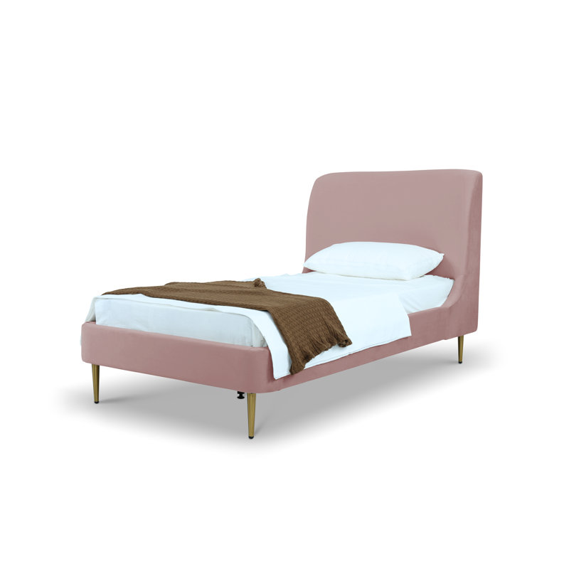 Ballure Upholstered Bed, Full, Blush Pink/Gold