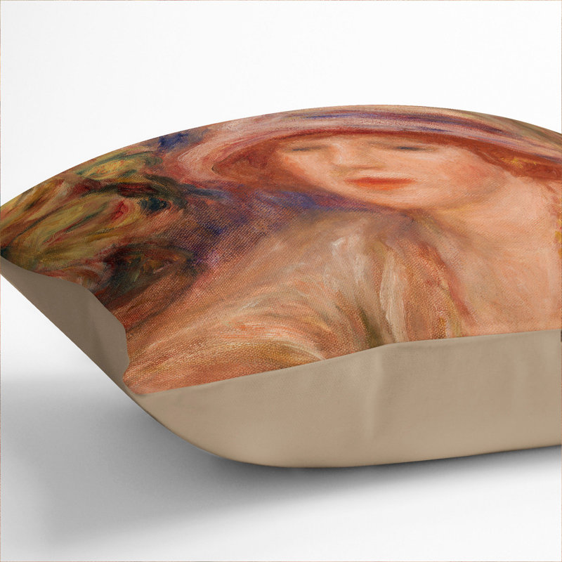 Woman Leaning Square Throw Cushion, 55cm H x 55cm W x 20cm D, Stone
