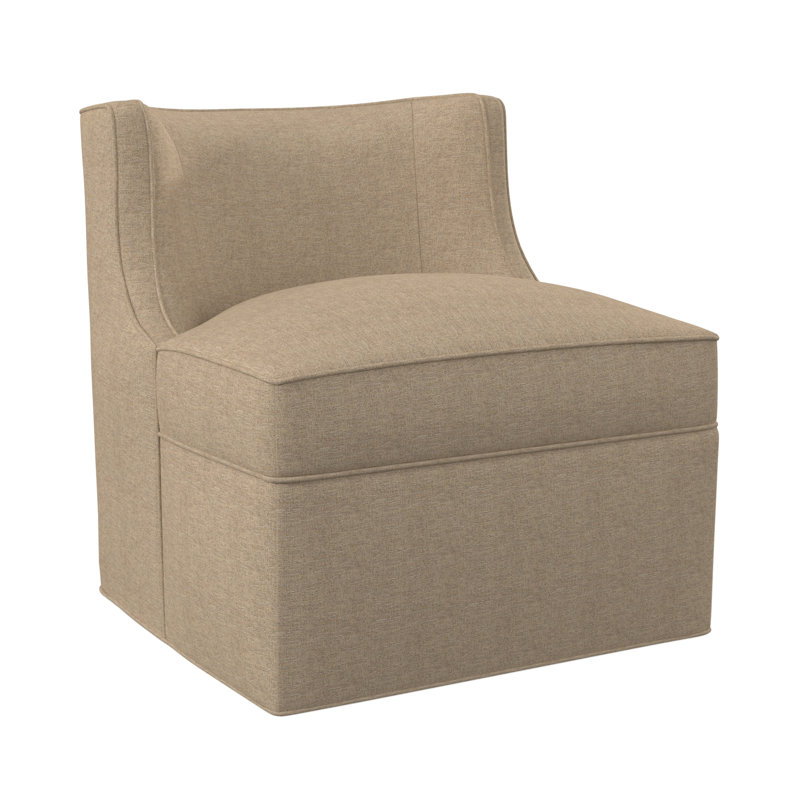 Social Swivel Slipper Chair, Elise Flax 100% Polyester