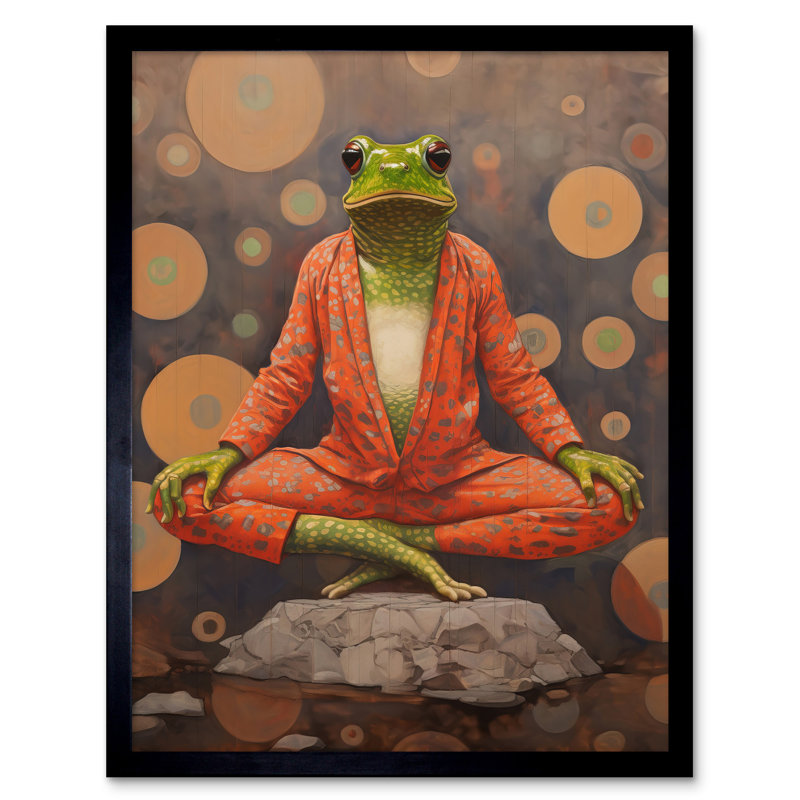 The Enlightened Frog Meditation Yogi Yoga - Single Picture Frame Print