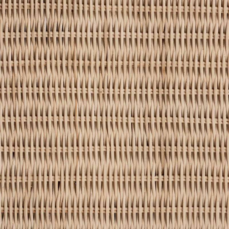 Camodeca Japandi Sun-Bleached Braided Rattan 6-Drawer Dresser