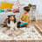 Washable Area Rug, Vintage Printed Low Pile Non Slip Foldable Polyester Carpet, for Living Room Bedroom, Camel Tone, 2'x6'-867903105-867903107