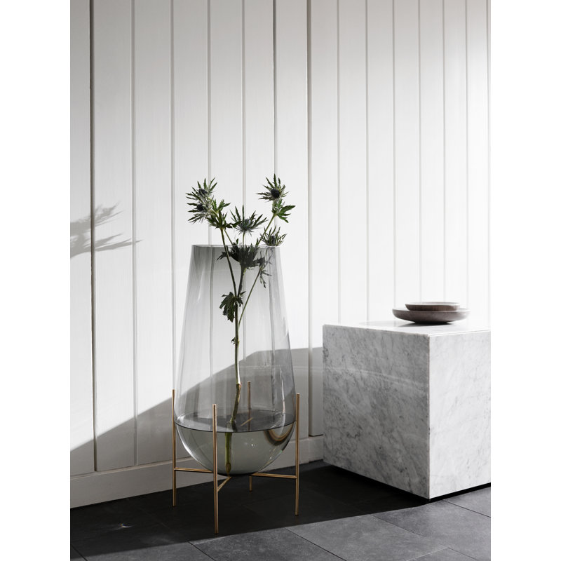 Plinth End Table, 15.7" H x 15.7" W x 15.7" D, White Carrara