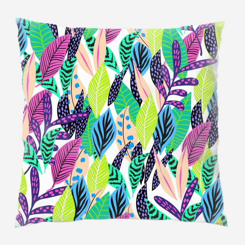 Floral Microsuede Reversible Throw Pillow