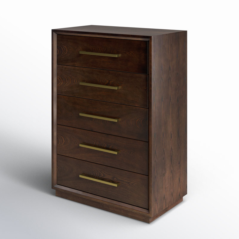 Langley 5 Drawer 35.98" W Chest, Cherry