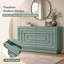 Commode géométrique de style Mid-Century de 145 cm (57,2 po), 6 tiroirs à ouverture par pression avec fond épais, sans poignées, meuble de rangement multifonctionnel pour chambre, salon ou couloir.-988458223