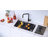 16 7/8" Black Wood Fiber Workstation Cutting Board
