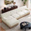 135.6 " Velvet L-Shaped Sectional with Ottoman