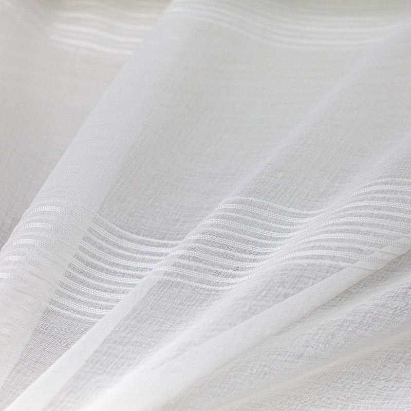 Tissu Nolan | Tissu diaphane à rayures | Tissu de draperie et de rideau, Ivoire ivoire