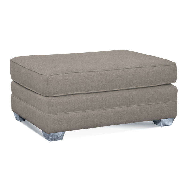 Bedford Upholstered Ottoman, Sea Glass , Light Blue and White Stripe; 0256-54