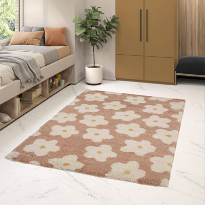 Dedie Floral Shag Area Rug