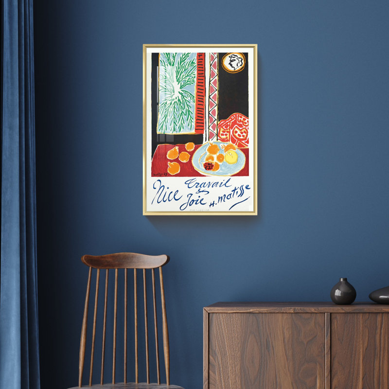 Matisse, reproduction d'art, H 24 po x l 16 po x P 1,3 po, Cadre doré